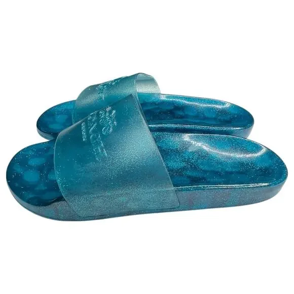 Coach Size 8 Women's Shoes Slide Sandal ULYSSA Teal SIG C Rubber NEW $98 - Picture 2 of 8